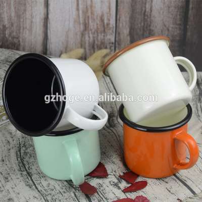 Simple solid color enamel mug coffee cup milk cup custom LOGO